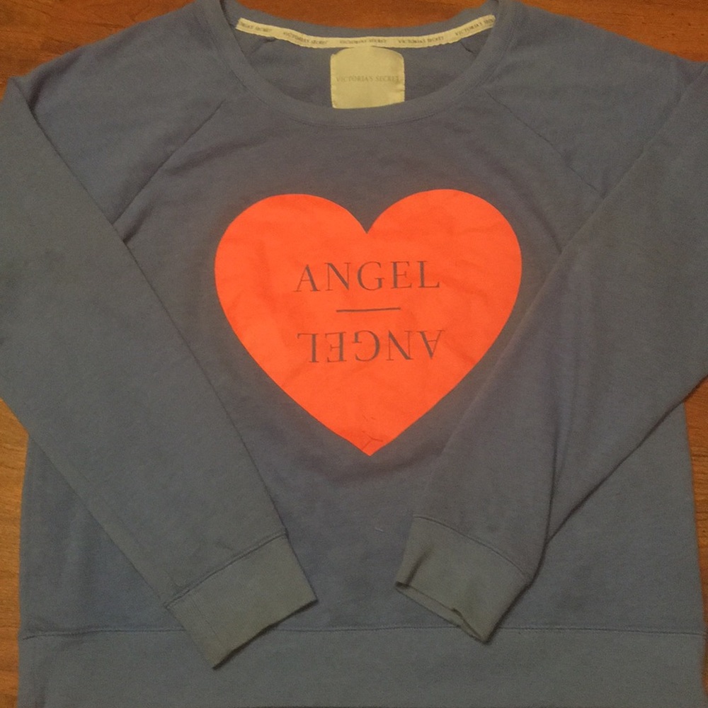 Victoria Secret light blue sweatshirt. Xl